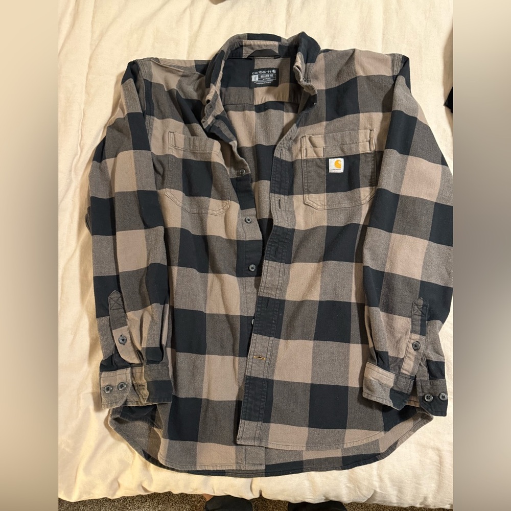 Carhartt Men's Black and grey Checkered Shirt